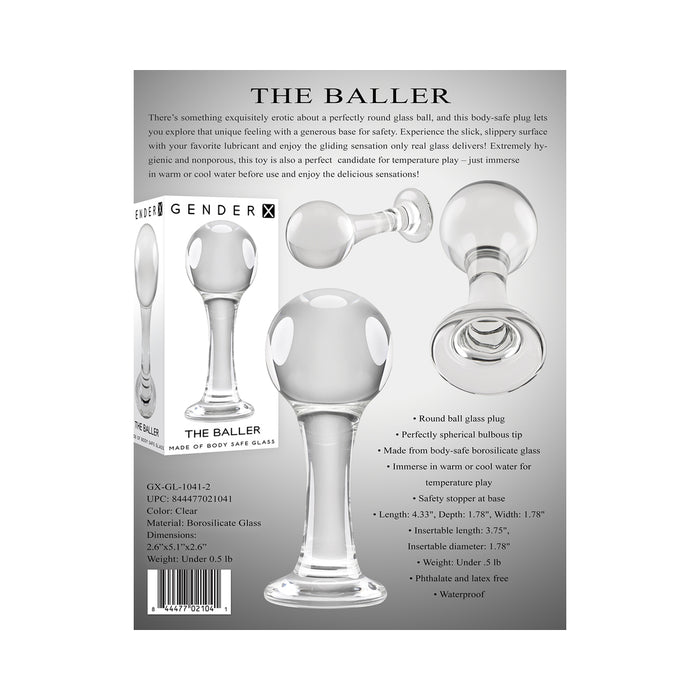 Gender X The Baller Round Glass Plug