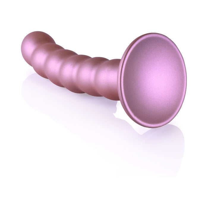 Shots Ouch! Beaded Silicone 5 In. G-spot Dildo Rose Gold