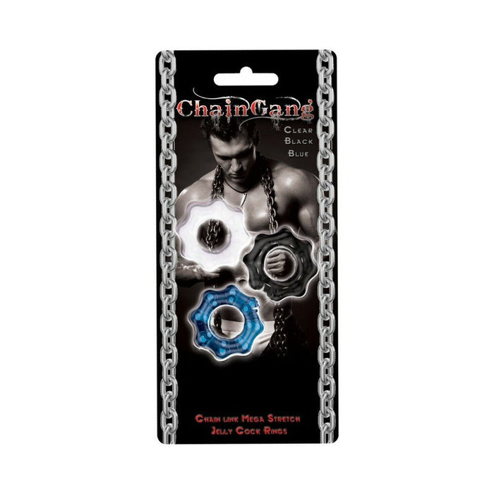 Chain Gang Cock Rings Assorted 3 Pack - SexToy.com