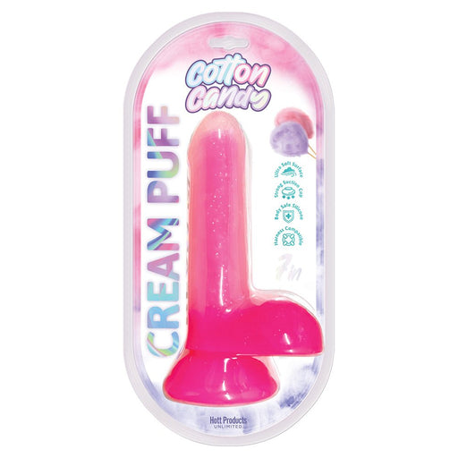 Cotton Candy Cream Puff 7 In. Silicone Dildo Pink - SexToy.com