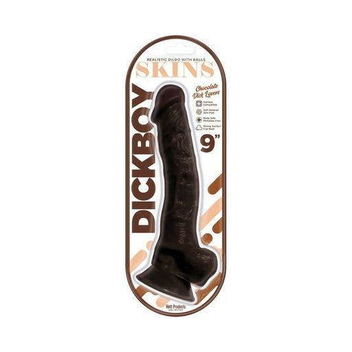 Dickboy - Skins - Dildo With Balls - 9 Inch - Chocolate Dick Lovers - SexToy.com