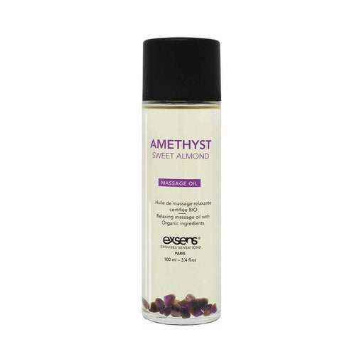 EXSENS of Paris Organic Massage Oil w/Stones - Amethyst Sweet Almond - SexToy.com