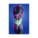 Fantasy Lingerie Glow Spotlight Contrast Elastic Lace Teddy With Snap Closure Neon Green M/l - SexToy.com
