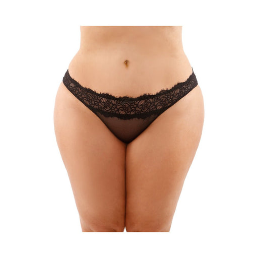 Ivy Lace Bikini Panty With Lattice Cut-out Back Black Queen - SexToy.com