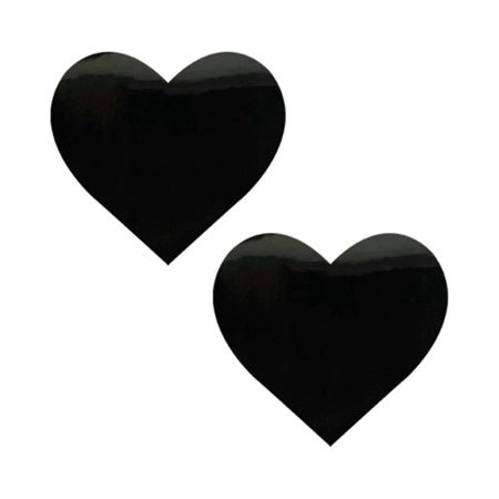 Neva Nude Pasty Black Wet Vinyl Dom Squad Heart - SexToy.com