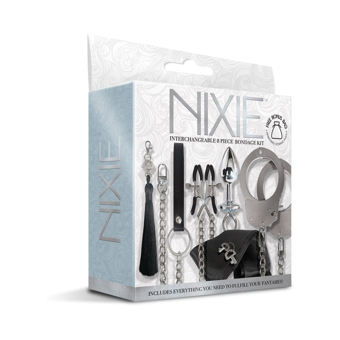 Nixie Metal Bondage 8-piece Kit Silver - SexToy.com