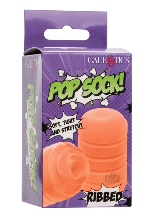 Pop Sock Ribbed Stroker Orange - SexToy.com