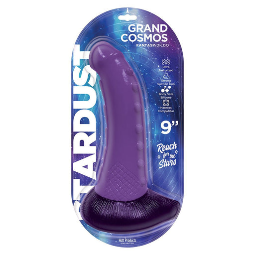 Stardust Grand Cosmos Textured 9 In. Silicone Fantasy Dildo Purple - SexToy.com