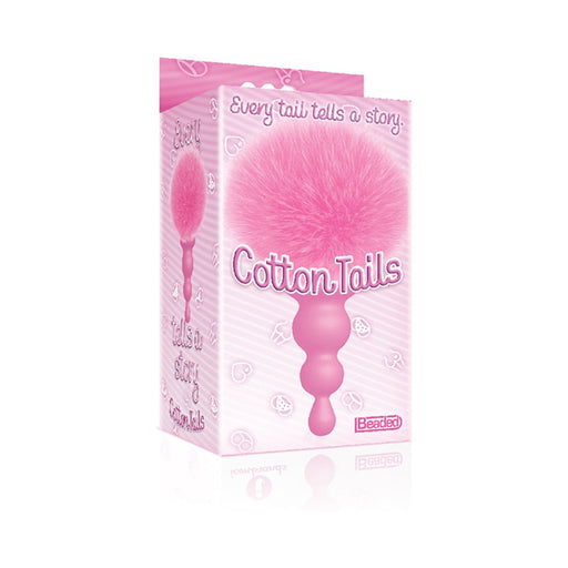 The 9's Cottontails Silicone Bunny Tail Butt Plug Beaded Pink - SexToy.com