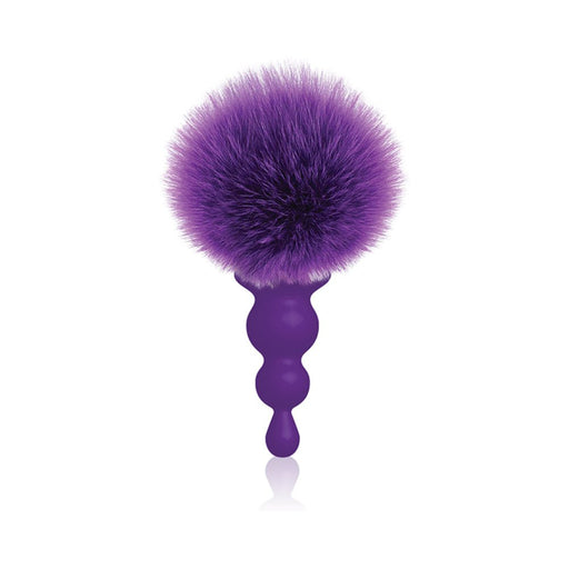 The 9's Cottontails Silicone Bunny Tail Butt Plug Beaded Purple - SexToy.com