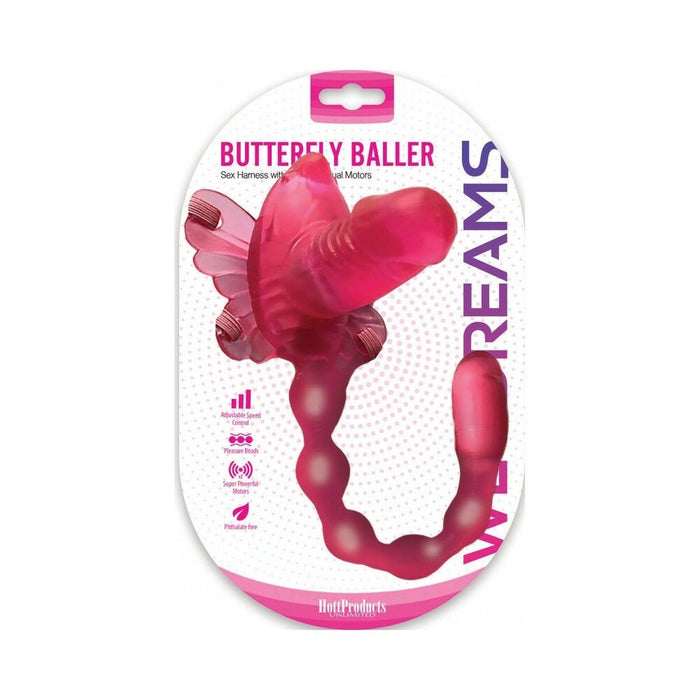 Wet Dreams Butterfly Baller Sex Harness With Dildo And Dual Motors - SexToy.com