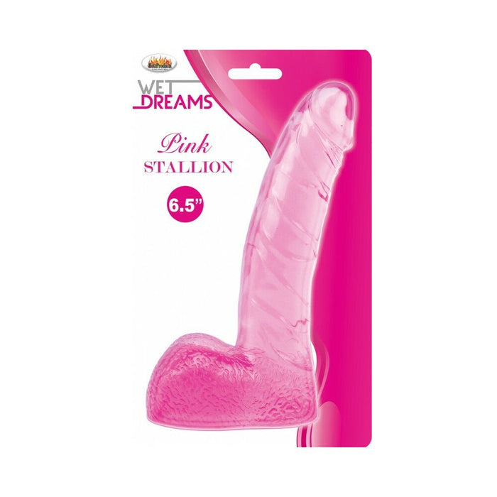 Wet Dreams Pink Stallion Dildo with Balls Pink - SexToy.com