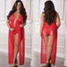 1 Pc. Zipper Crotch Teddy Gown - Red - Queen Size - SexToy.com