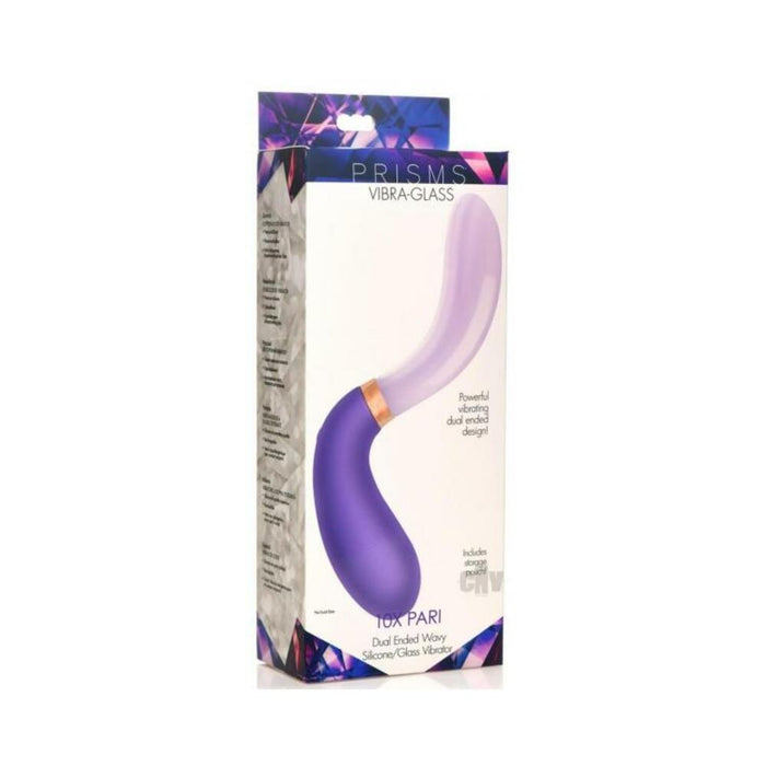 10x Pari Dual Ended Wavy Silicone And Glass Vibrator - SexToy.com