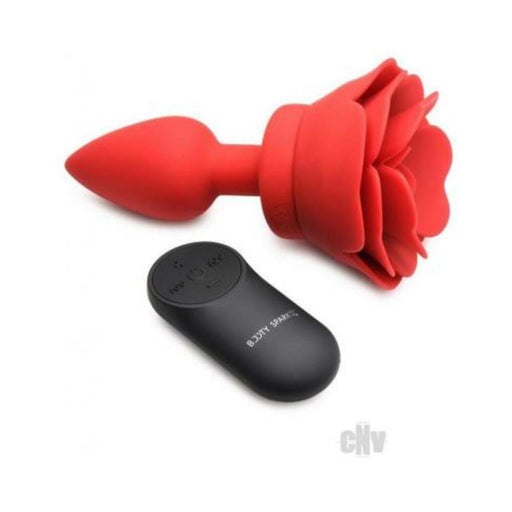 28x Silicone Vibrating Rose Anal Plug With Remote - Small - SexToy.com