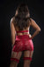 3pc Halter Garter Dress W/ Zipper Front Red Berry | SexToy.com
