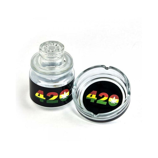 420 Glass Stash Jar & Ashtray Set - SexToy.com