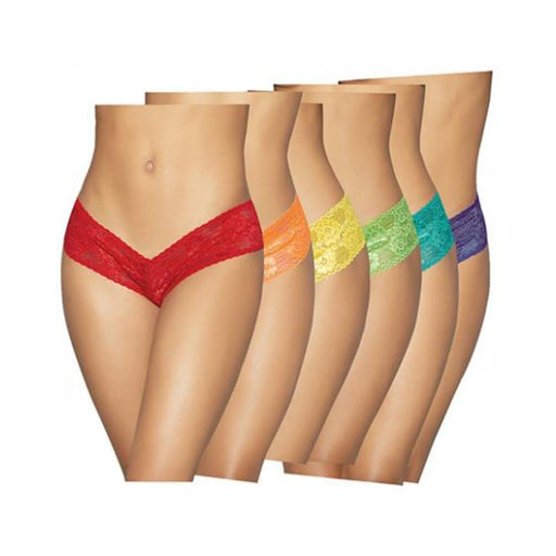 6 Pc Low Rise Neon Pride Panty Pack Asst. Colors O/s - SexToy.com