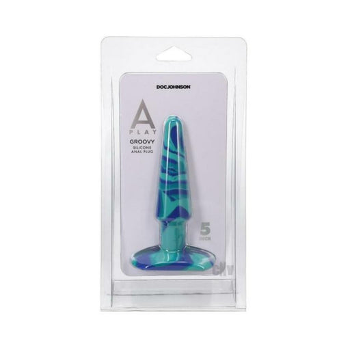 A-play Groovy 5 In. Silicone Anal Plug Ocean | SexToy.com