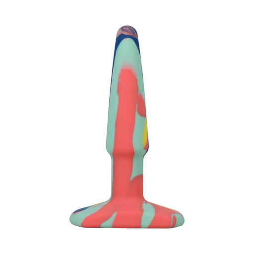 A-play Groovy Silicone Anal Plug 4 In. Multi-colored, Yellow - SexToy.com