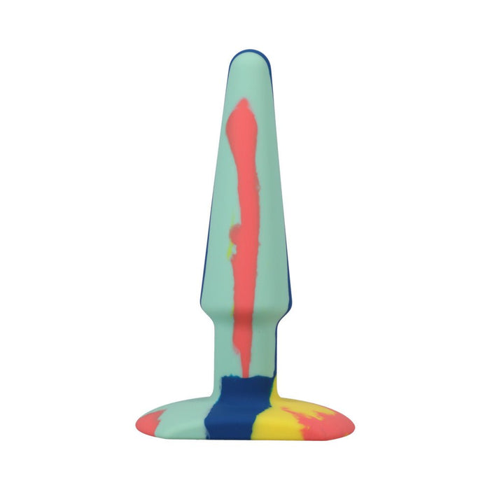 A-play Groovy Silicone Anal Plug 5 In. Multi-colored, Yellow - SexToy.com
