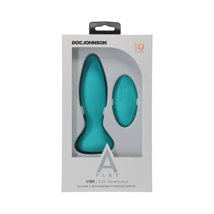 A-play Vibe Adventurous Rechargeable Silicone Anal Plug With Remote Teal - SexToy.com