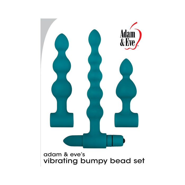 Adam & Eve Vibrating Bumpy Bead Set Teal - SexToy.com