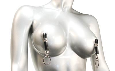 Adjustable Bondage Ring Barrel Nipple Clamps | SexToy.com