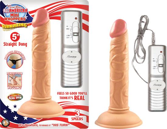 All American Mini Whoppers 5 inches Vibrating Dong Beige | SexToy.com