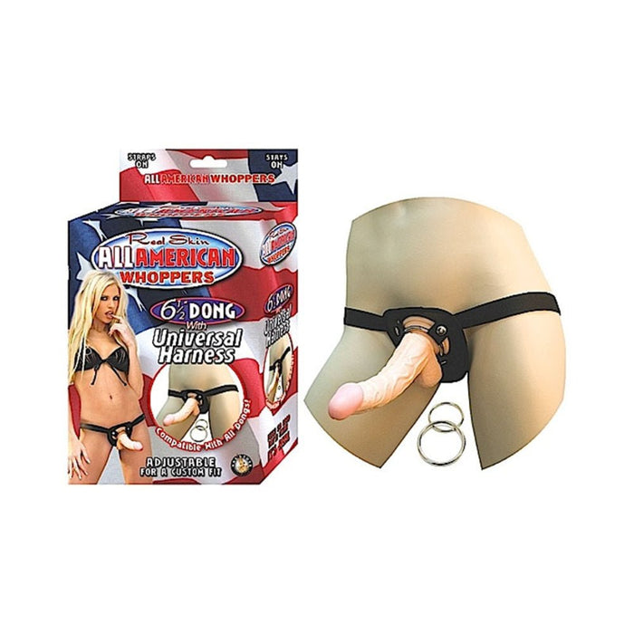 All American Whoppers 6.5in Dong With Universal Harness | SexToy.com