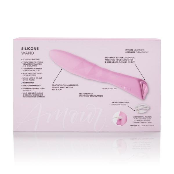 Amour Wand Silicone Pink Vibrator | SexToy.com
