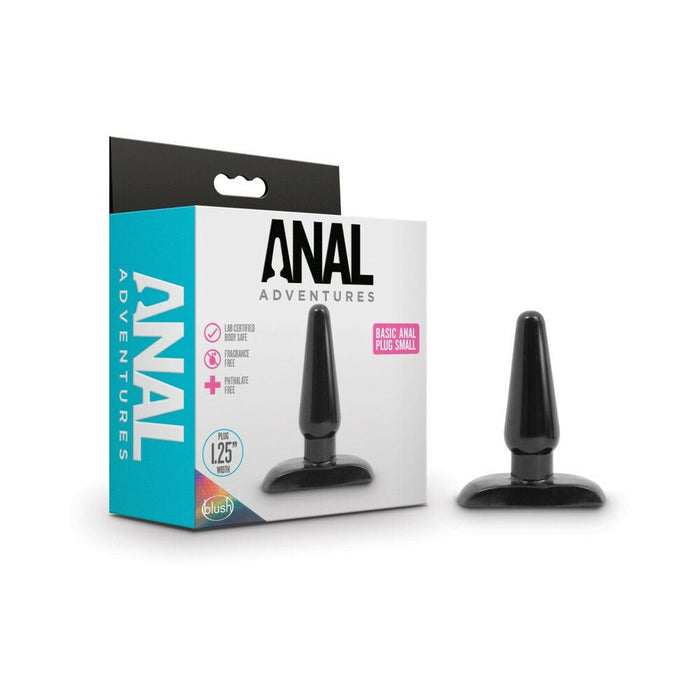 Anal Adventures - Basic Anal Plug - Small - Black - SexToy.com