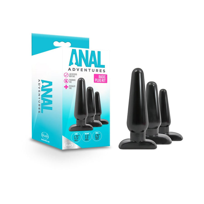 Anal Adventures Basic Plug Kit Black | SexToy.com