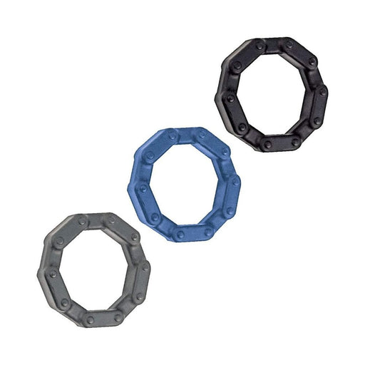 Anal-ese Collection Chainlink Cockrings Black,blue,grey | SexToy.com