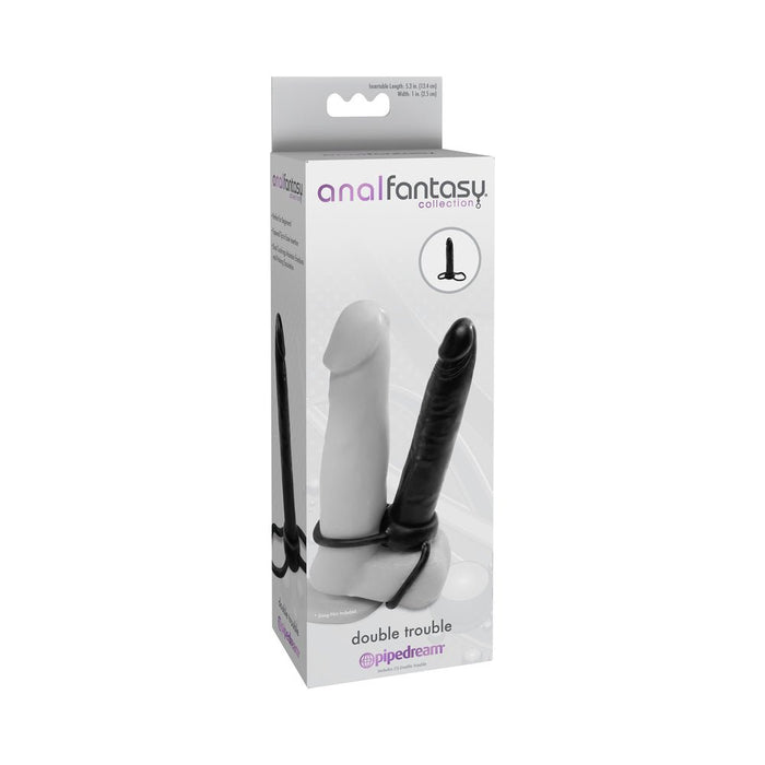 Anal Fantasy Double Trouble Cock Ring Black | SexToy.com