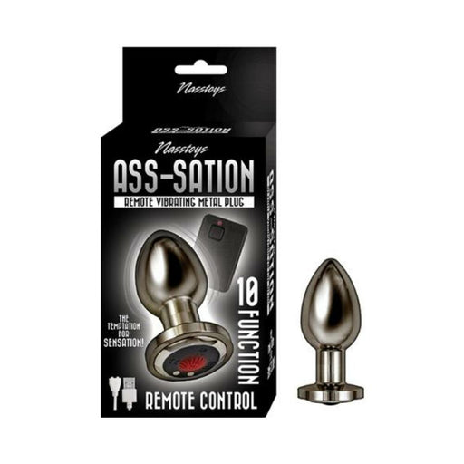 Ass-sation Remote Vibrating Metal Plug Silver | SexToy.com