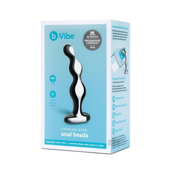 B-vibe Stainless Steel Anal Beads - SexToy.com