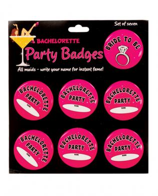 Bachelorette party badges - pack of 7 | SexToy.com