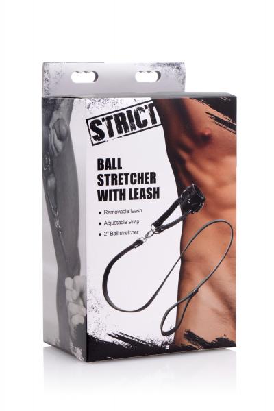 Ball Stretcher With Leash Black Leather | SexToy.com