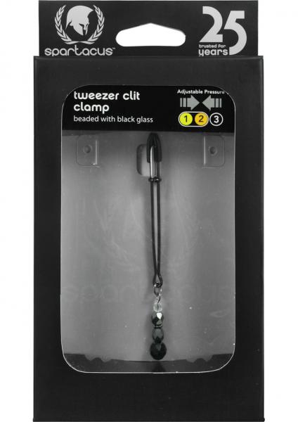 Beaded Clit Clamp With Tweezer Tip - Black | SexToy.com