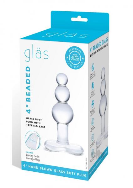 Beaded Glass Butt Plug W/ Base 4 | SexToy.com