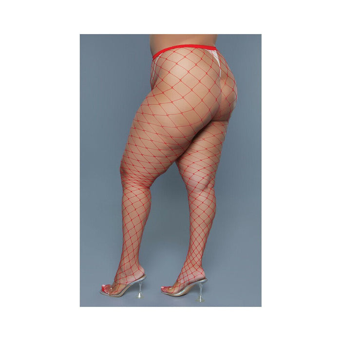Bewicked Oversized Fishnet Pantyhose Red Queen Size - SexToy.com