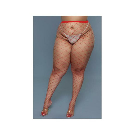 Bewicked Oversized Fishnet Pantyhose Red Queen Size - SexToy.com