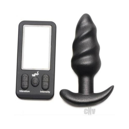 Bg 25x Silicon Swirl Plug W/remote Black - SexToy.com