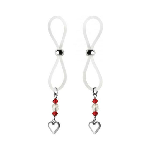 Bijoux De Nip Nipple Halos Heart Charm Red, Clear - SexToy.com
