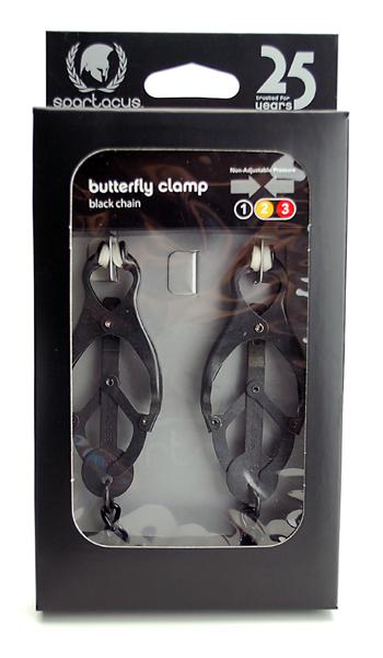 Black Butterfly Nipple Clamps With Chain | SexToy.com