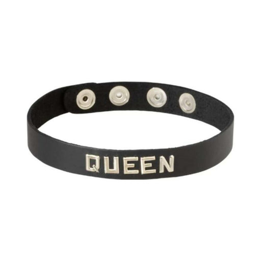 Black Leather Collar- Queen - SexToy.com