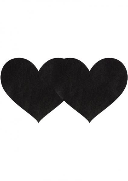 Black Satin Heart Shaped Pasties 2 Pack | SexToy.com