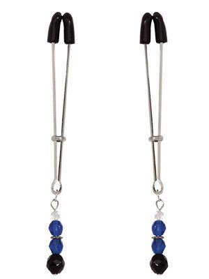 Blue Beaded Nipple Clamps With Tweezer Tip Blue | SexToy.com