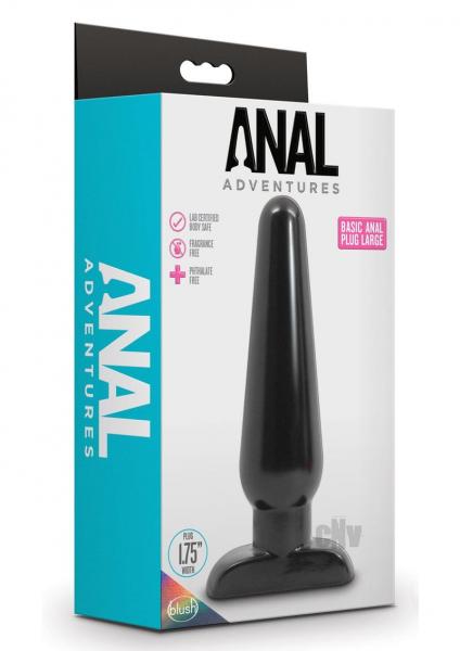 Blush Anal Adventures Basic Anal Plug - Large Black | SexToy.com